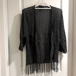 Knit Gray fringe cardigan